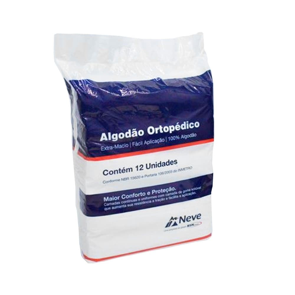 Algodão Ortopédico 100% Algodão C/12un Neve (12cmx1,8m)