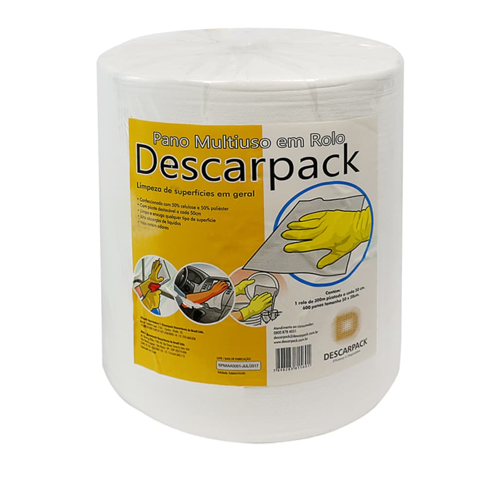 Pano Limpeza Multiuso 28cmx300m Descarpack (Branco) - Portal do Médico