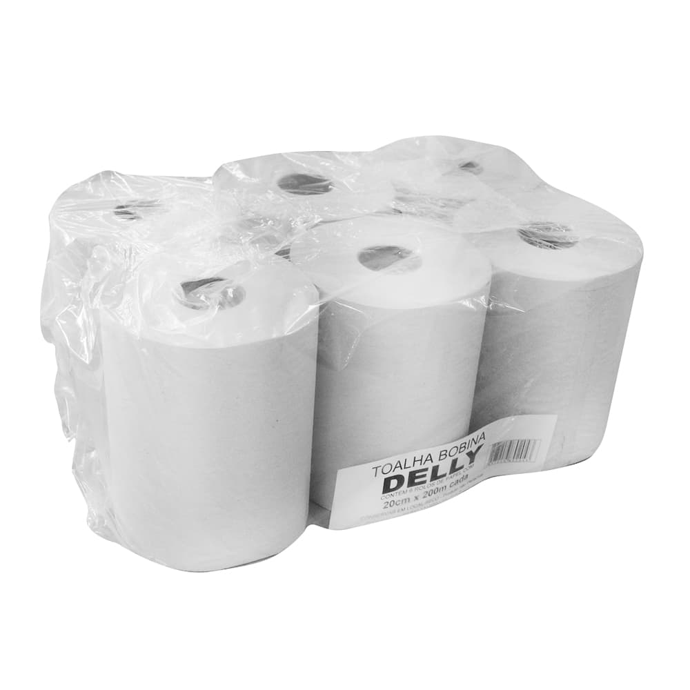 Papel Toalha Rolo Bobina 20cmx200metros Com 6 Unidades Delly - Portal do Médico