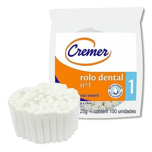 Rolo Dental 1 100% Algodão 25gr C/ 100 Un Cremer - Portal do Médico