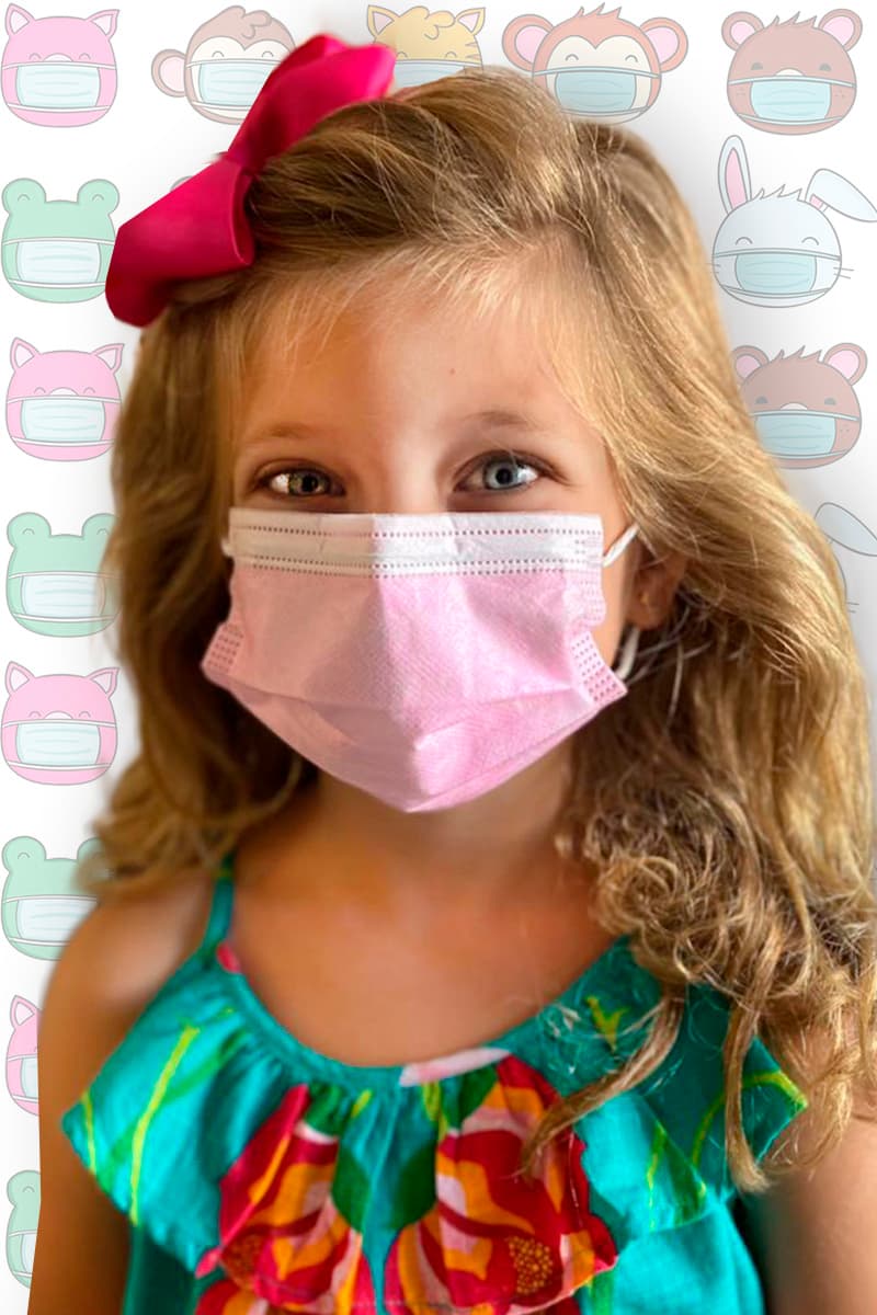 MÁSCARA DESCARTÁVEL INFANTIL ROSA C/ ELAST CX C/ 50 UN - Portal do Médico