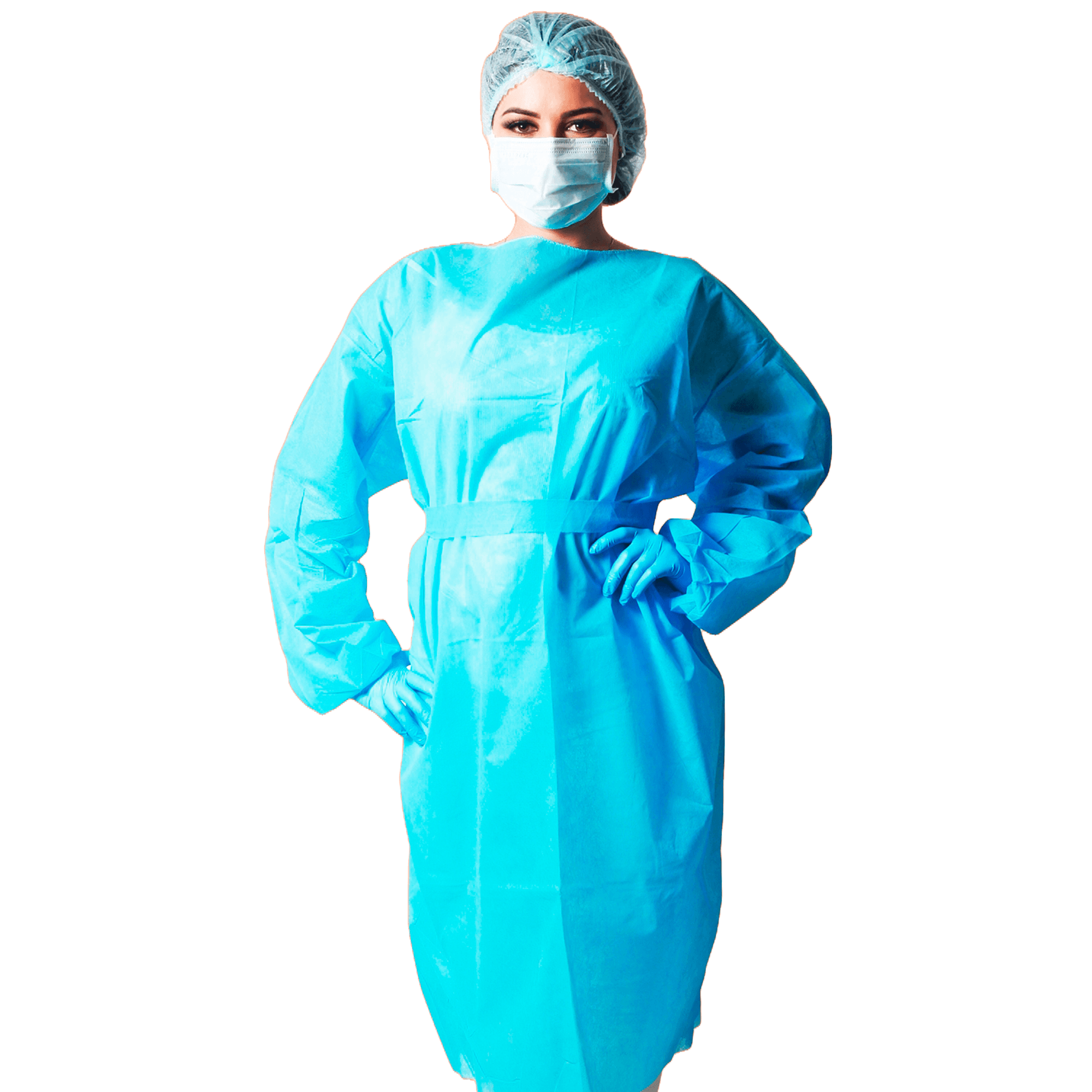 AVENTAL ML AZUL CELESTE 40G C/ TIRAS C/ 5 UN DESTAK