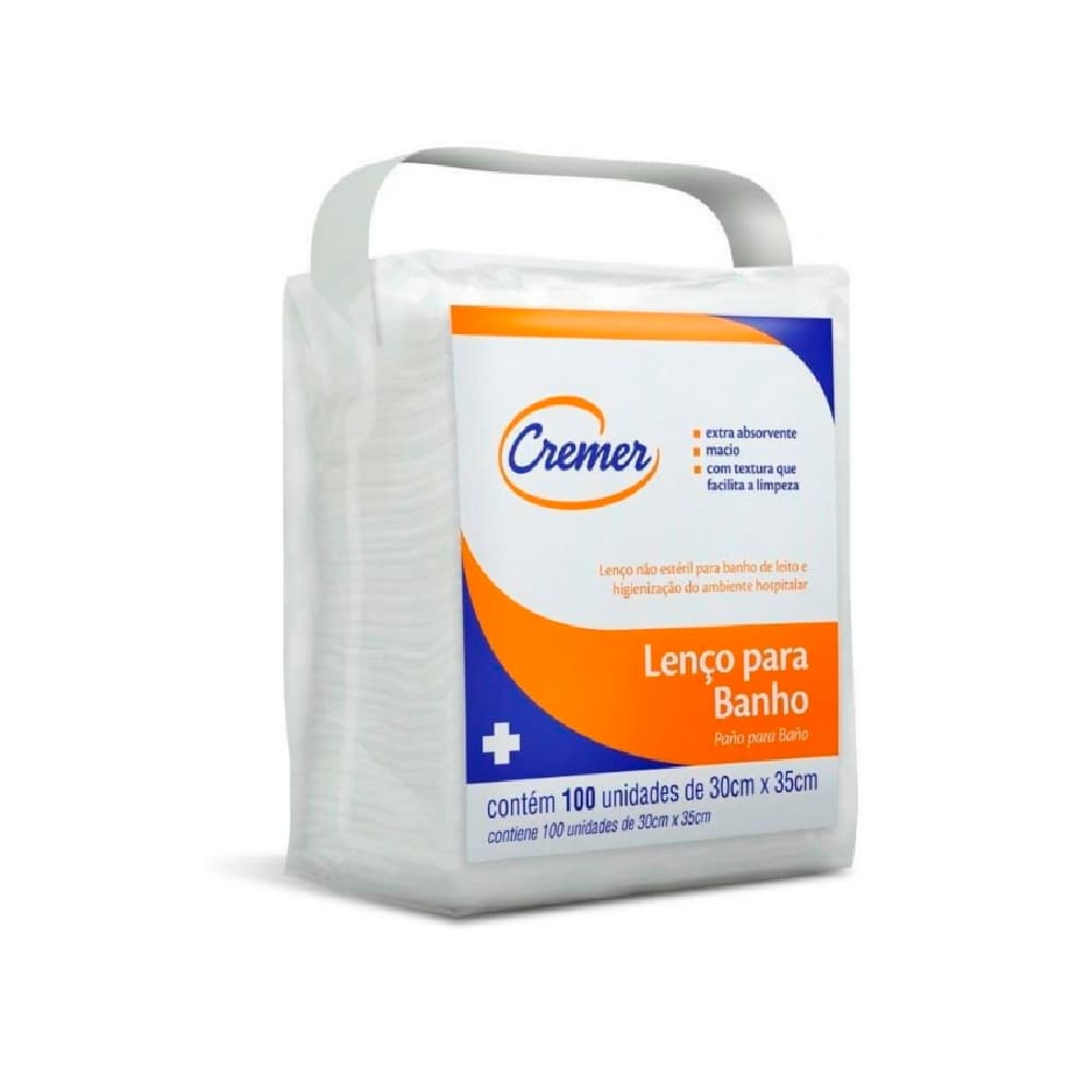 Lenço Para Banho 30x35cm C/100un Cremer - Portal do Médico