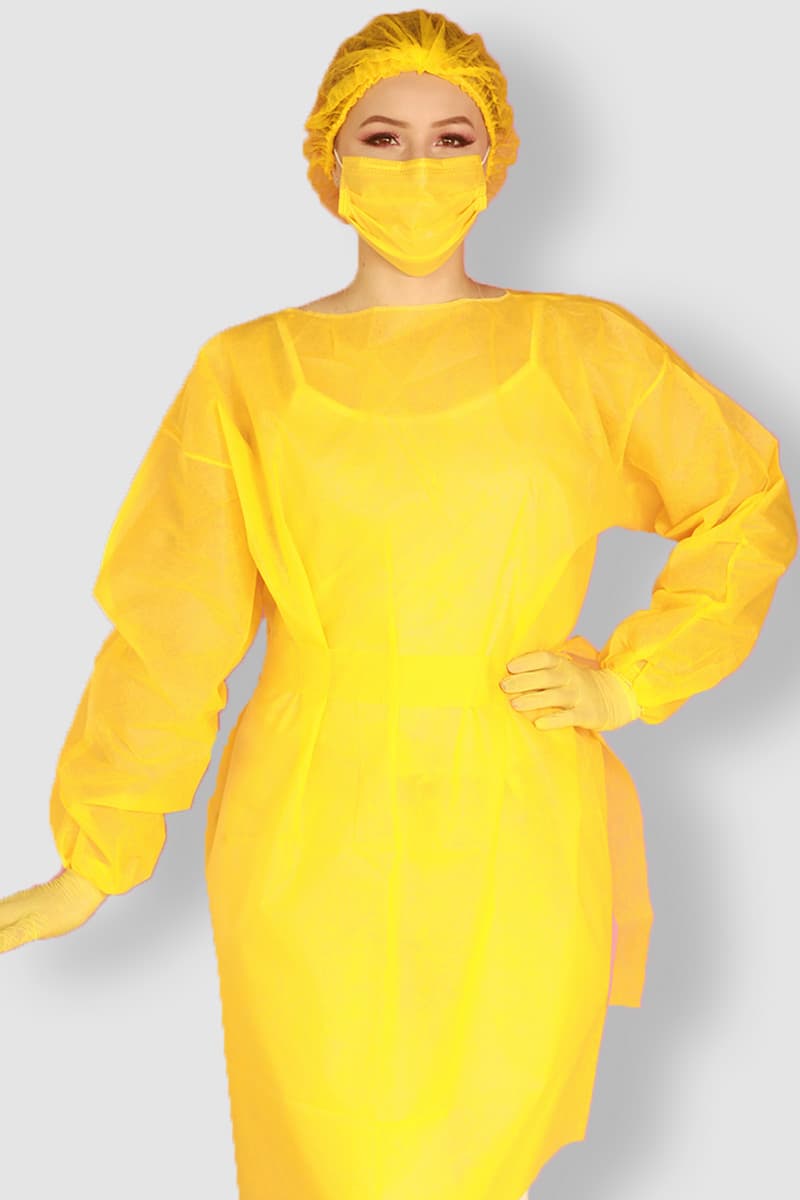 AVENTAL ML AMARELO 40G C/ TIRAS C/ 5 UN DESTAK ÓTIMA RESISTÊNCIA