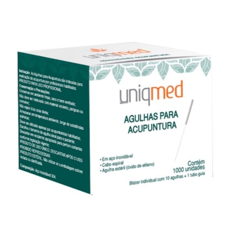 Agulha Para Acupuntura Uniqmed - Caixa C/ 1000 Unidades Tamanho:0,25x30mm