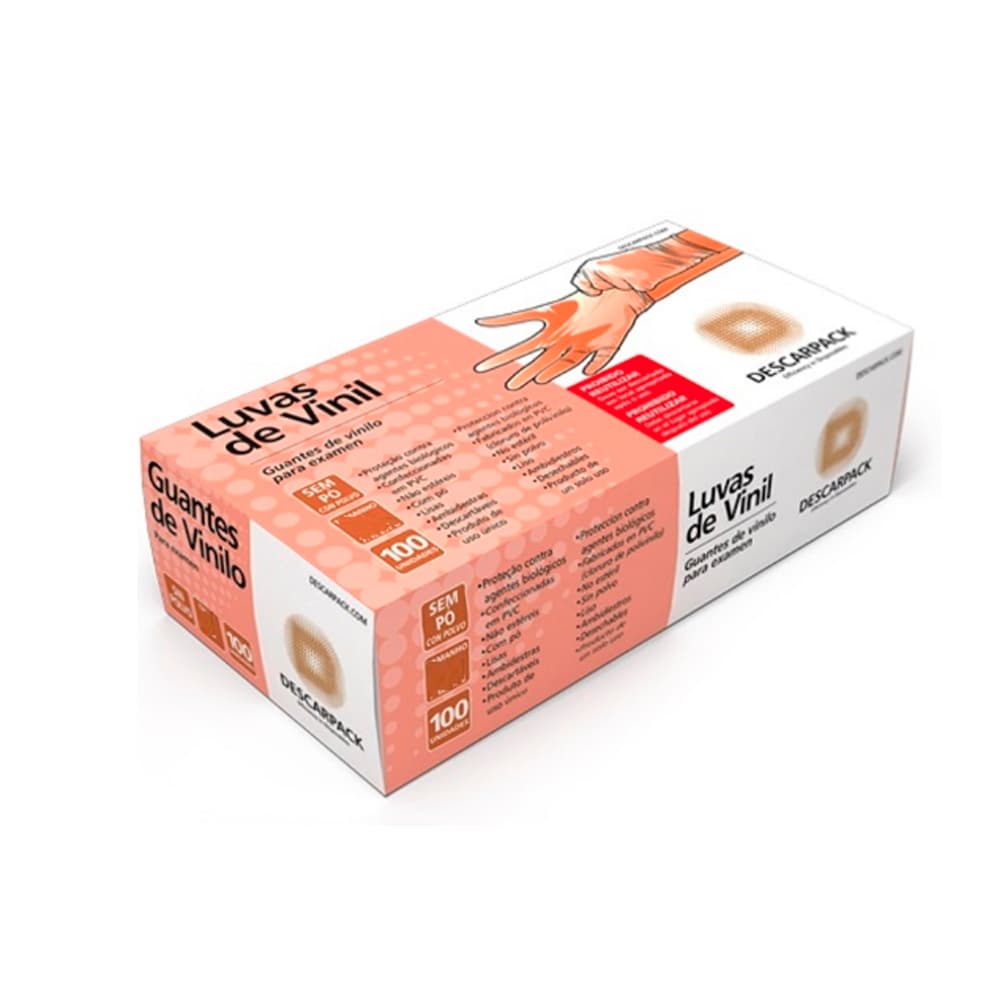 Luva De Vinil Sem Pó Atóxica C/100un Descarpack (G) - Portal do Médico