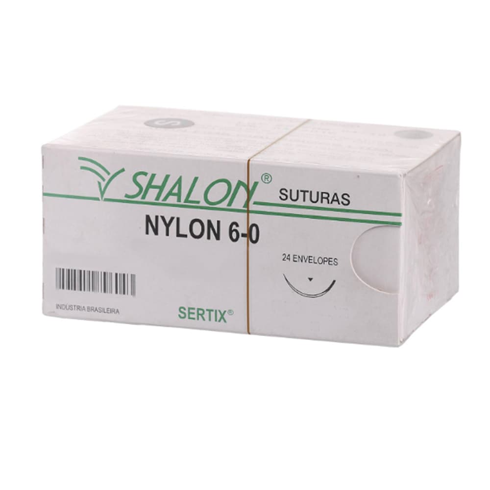 Fio Sutura Nylon Preto C/24 Unidades Fio 18cm (6-0-Ag-2,0cm2x1/2c)