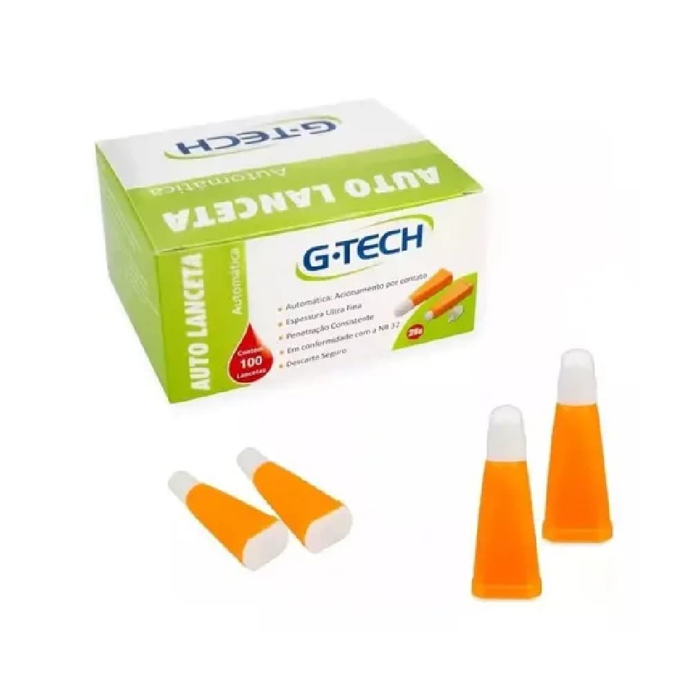 Auto Lanceta 28g G-Tech Caixa com 100 Unidades