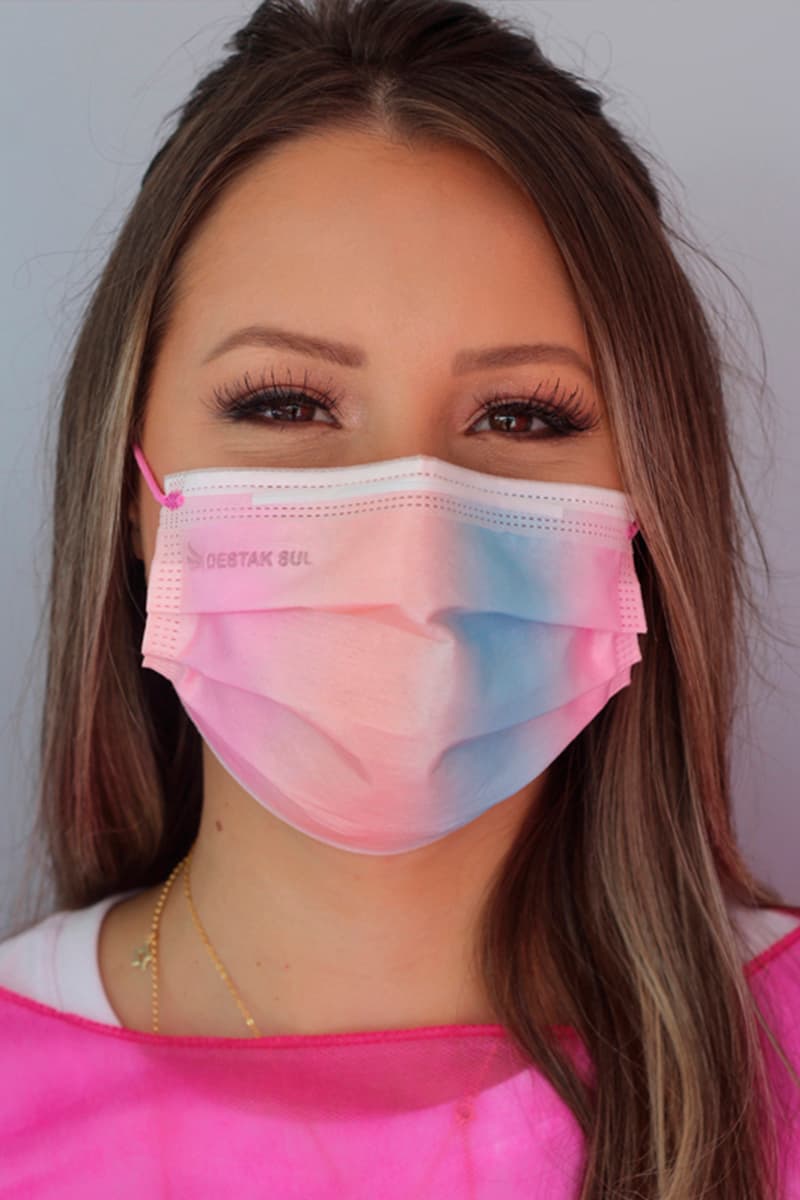 Máscara Cirúrgica Descartável Estampada Candy Color Infantil com Elástico Color Destak com 25 Unidades - Portal do Médico