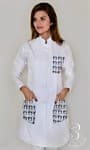 Jaleco Gola de Padre Estampado Pezinho - Feminino - Portal do Médico