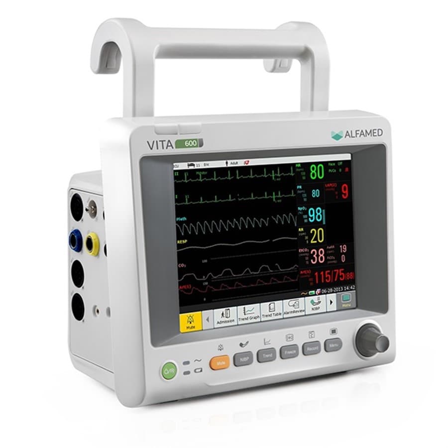 Monitor Multiparâmetro VITA 600e (ECG 3/7 Deriv, Resp., SpO2, PNI, - Portal do Médico