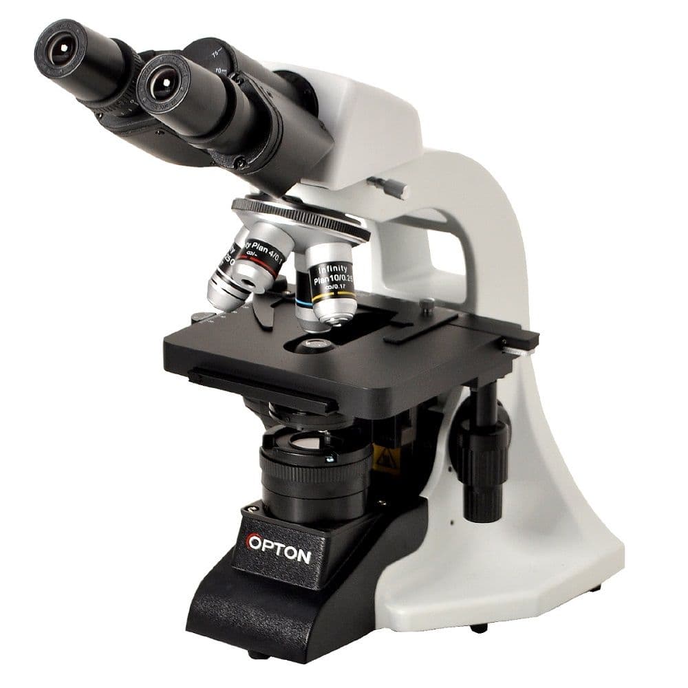Microscópio Biológico Binocular Óptica infinita 40X 1000X, Objet Planac. Ilum LED 3W