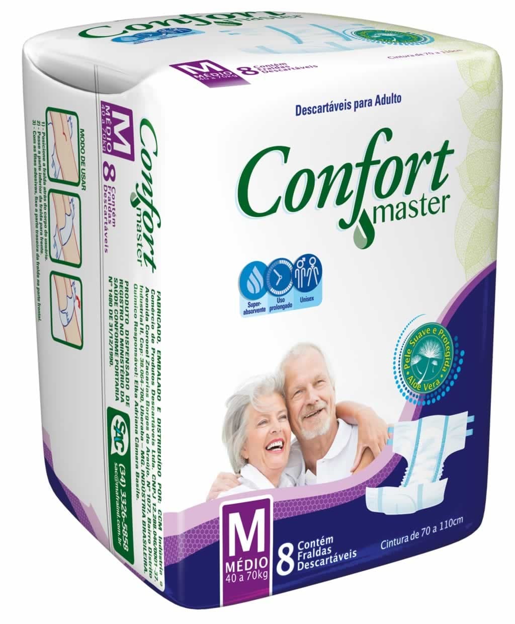 Fralda Adulto Confort Master (M-8-Unidades) - Portal do Médico