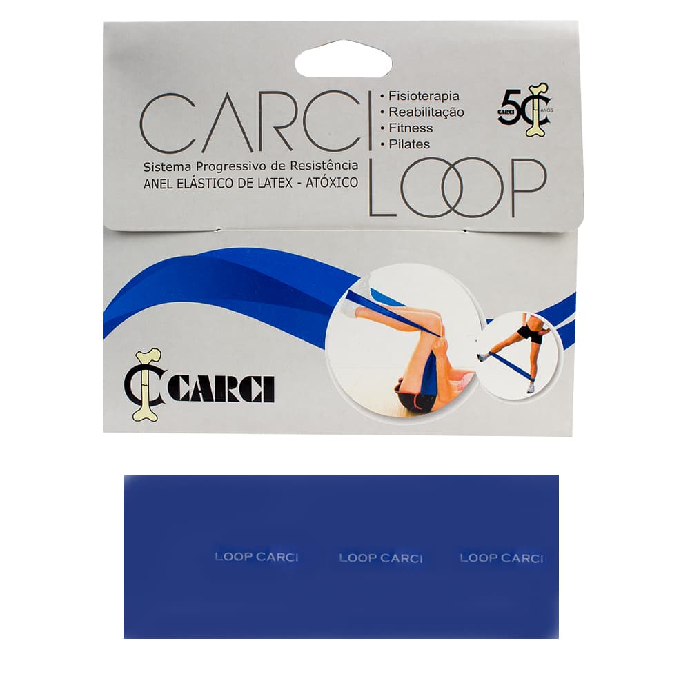 Faixa Elástica Mini Band Carci Loop Tam 35x5cm Carci (Média-Forte(Azul))