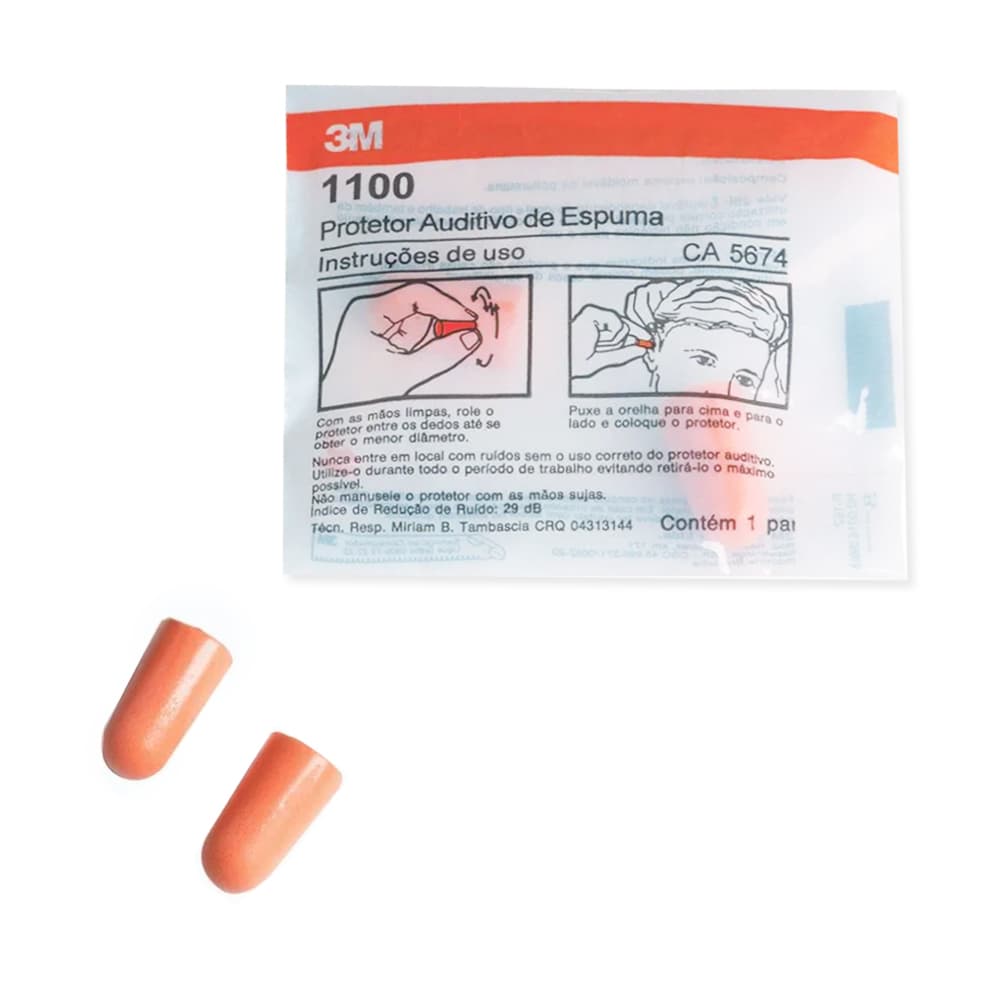 Protetor Auditivo Espuma Moldável Sem Cordão Com 1 Par 3m - Portal do Médico