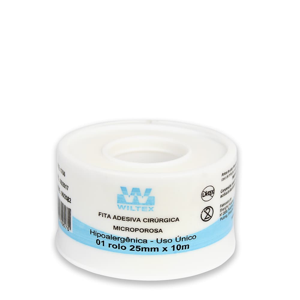 Fita Microporosa Cirúrgica Adesiva Hipoalergênica Wiltex (25mmx10m) - Portal do Médico