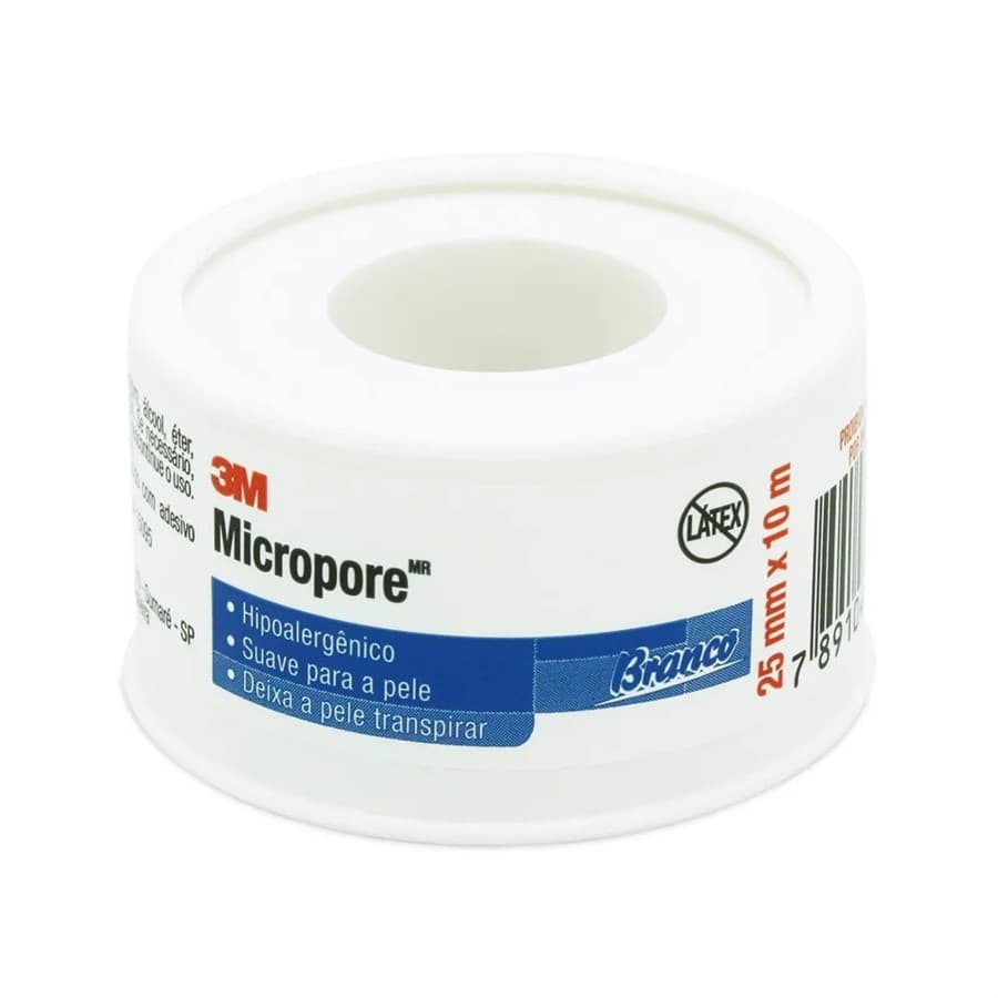 Fita Médica Micropore Branca 1530 | 25mm x 10m (Cx c/ 10un) | 3M