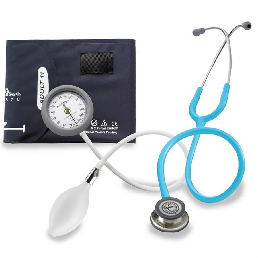 Kit Estetoscópio Littmann Classic III 5835 Azul Turquesa + Aparelho de - Portal do Médico