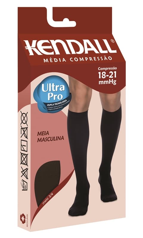 Meia Masculina Media Comp 3/4 C/Pont Kendall (G(Marrom))