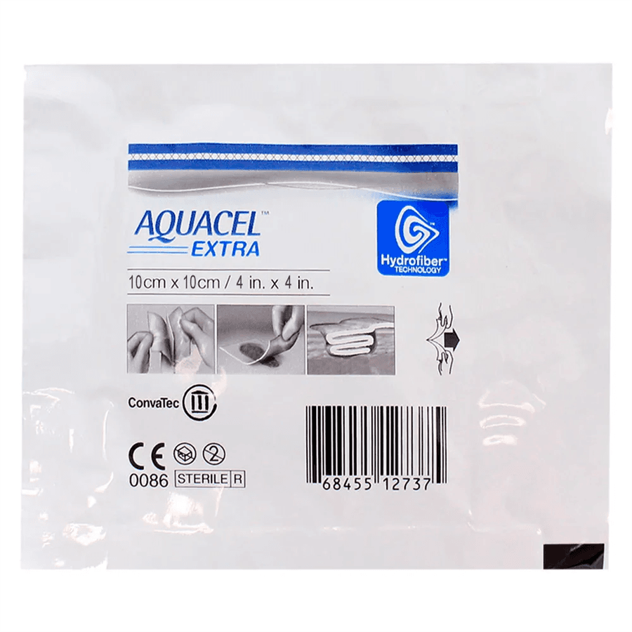 Curativo de Hidrofibra Estéril AQUACEL EXTRA 10cm x 10cm (c/ 1un) | - Portal do Médico