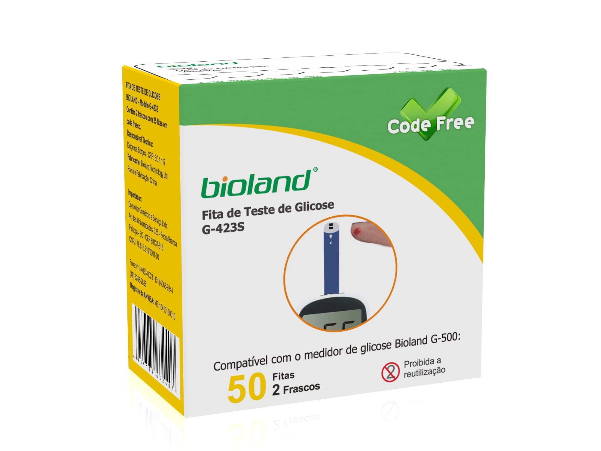 Fita P/Glicosimetro Cx C/50 Mod.G423s Bioland