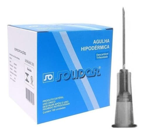 Agulha HiPodérmica Solidor 25x0,70 Kit C/100