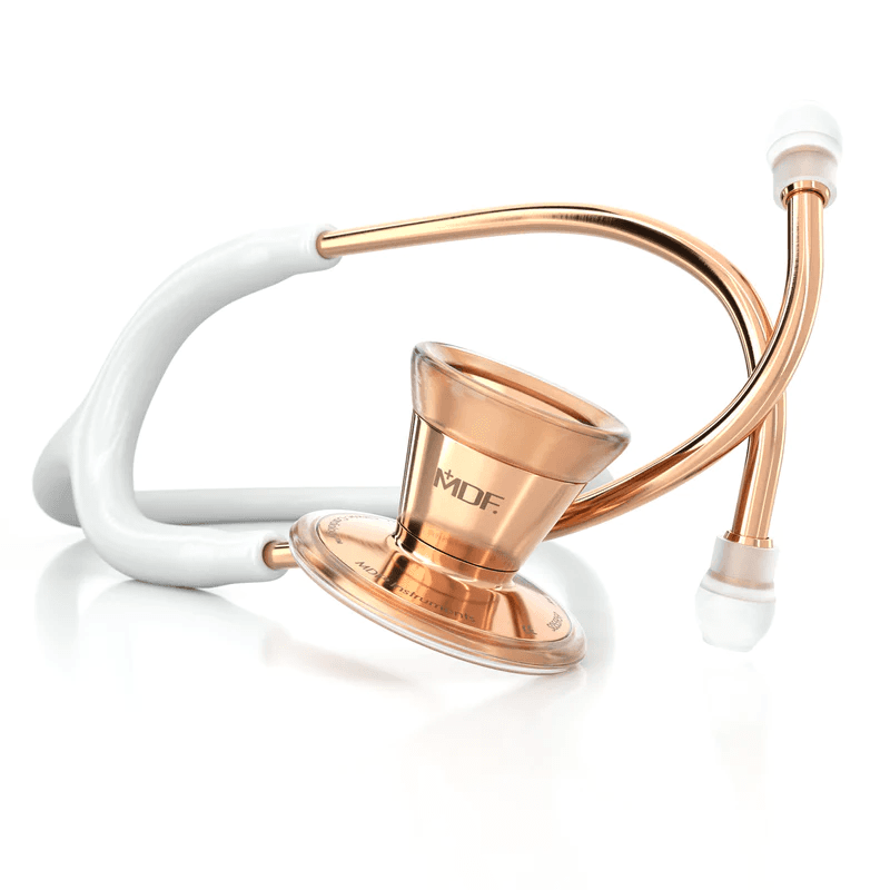 Estetoscópio Cardiology Duplo Rose Gold White - MDF 797
