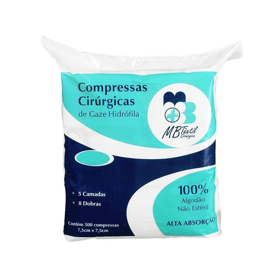 Compressa de Gaze Não Estéril 13 Fios Cx c/ 40 pcts - MB Textil - Portal do Médico