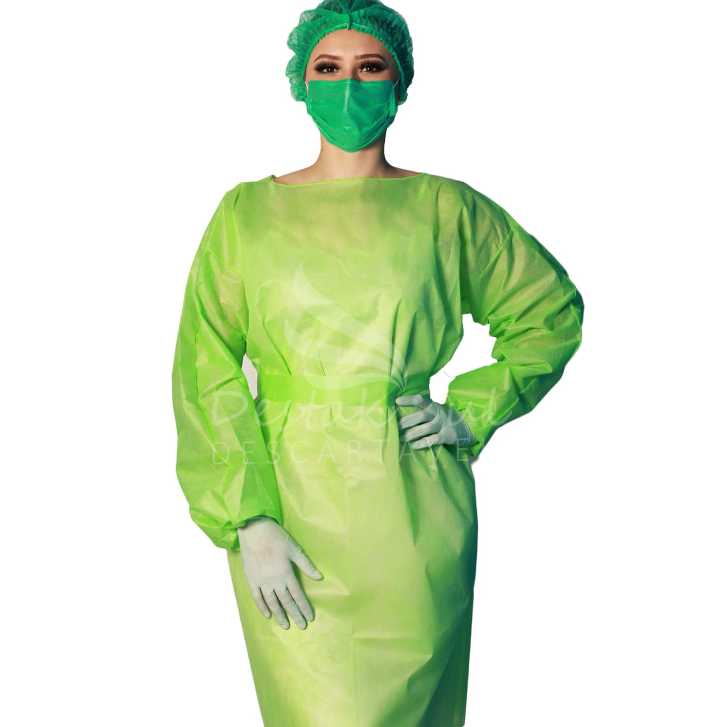 AVENTAL ML VERDE LIMAO 40G C/ TIRAS C/ 5 UN DESTAK
