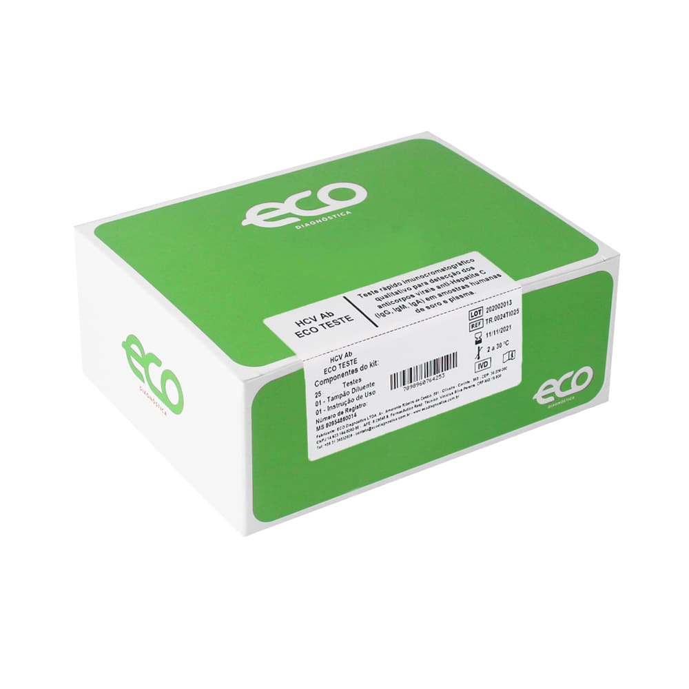 Kit Para Hcv Ab Hepatite C/25 Testes Eco Diagnóstica Kit 25-Cassetes - Portal do Médico