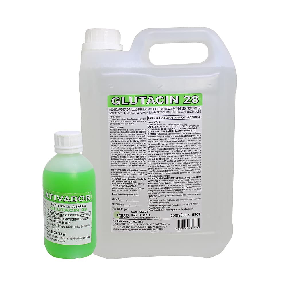 Glutacin Glutaraldeido 2% 28 Dias Cinord (5000ml)