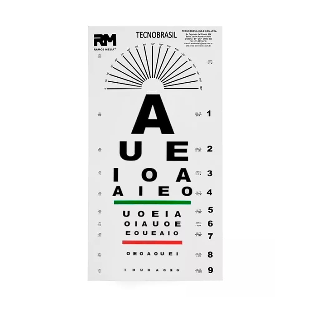 Optotipo Abecedario Para Teste De Visão Plástico Tecnobrasil - Portal do Médico