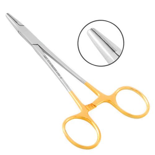 Porta Agulha Mayo Hegar Em Aço Inox C/Widia Abc (18cm) - Portal do Médico