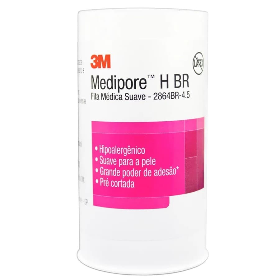 Fita Médica Suave Medipore H BR 2864BR | 10cm x 4,5m (Cx c/ 2un) | 3M