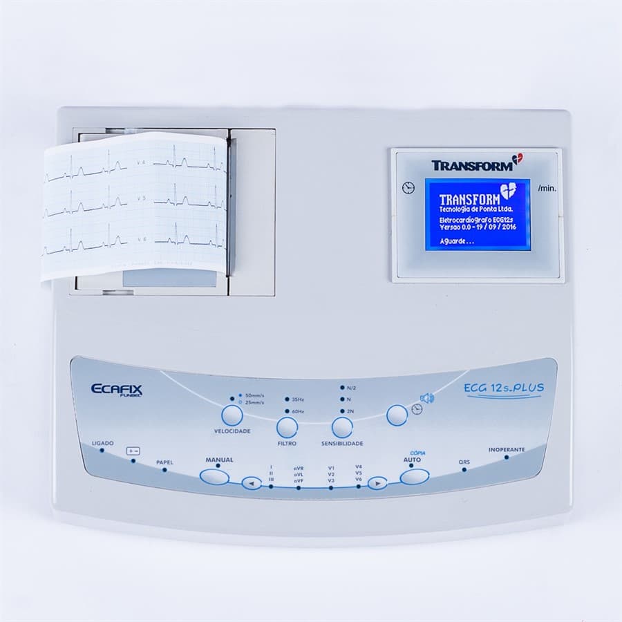Eletrocardiógrafo 03 Canais ECG-12s PCI Plus c/ Impressora e Software