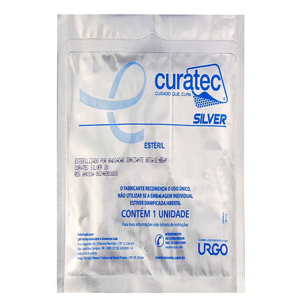 Curativo Silver Iv A Unidade Curatec (15x15cm)