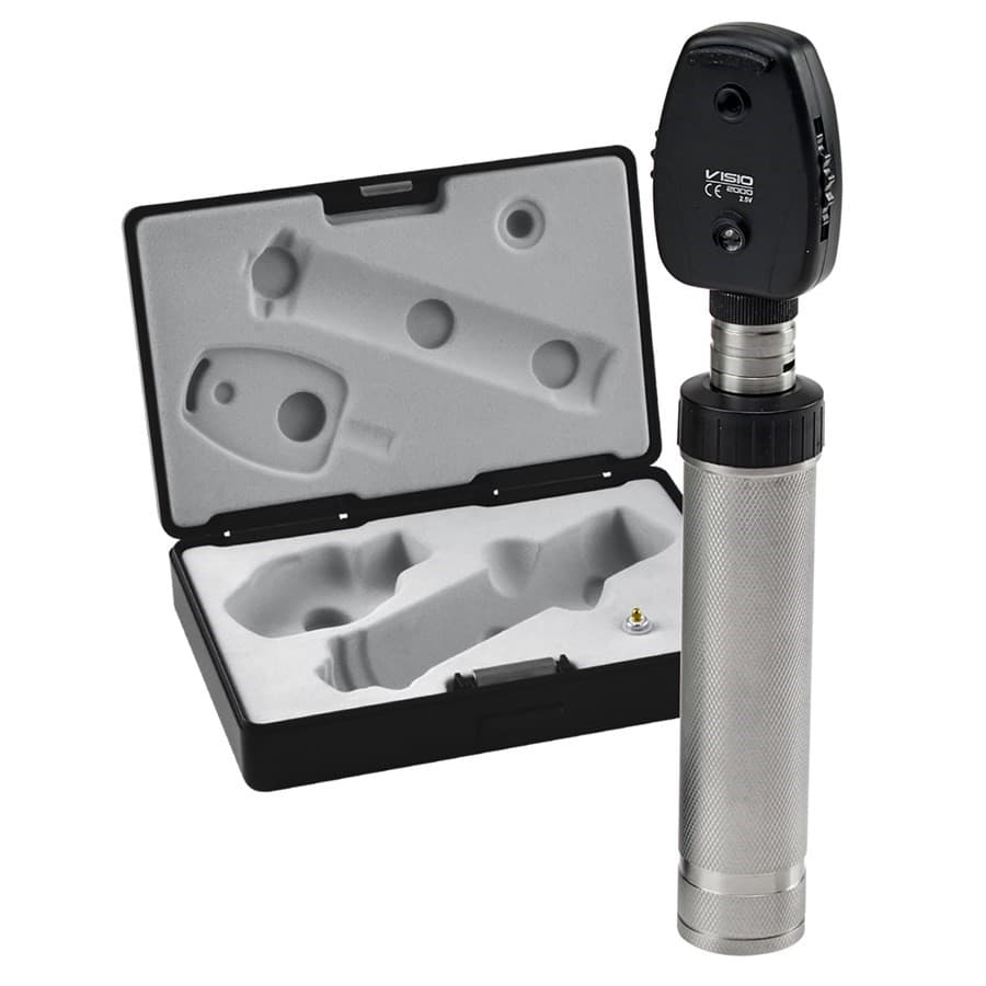 Oftalmoscópio 2.5V Visio 2000 Xenon Halógena com Estojo Luxo e Lâmpada - Portal do Médico