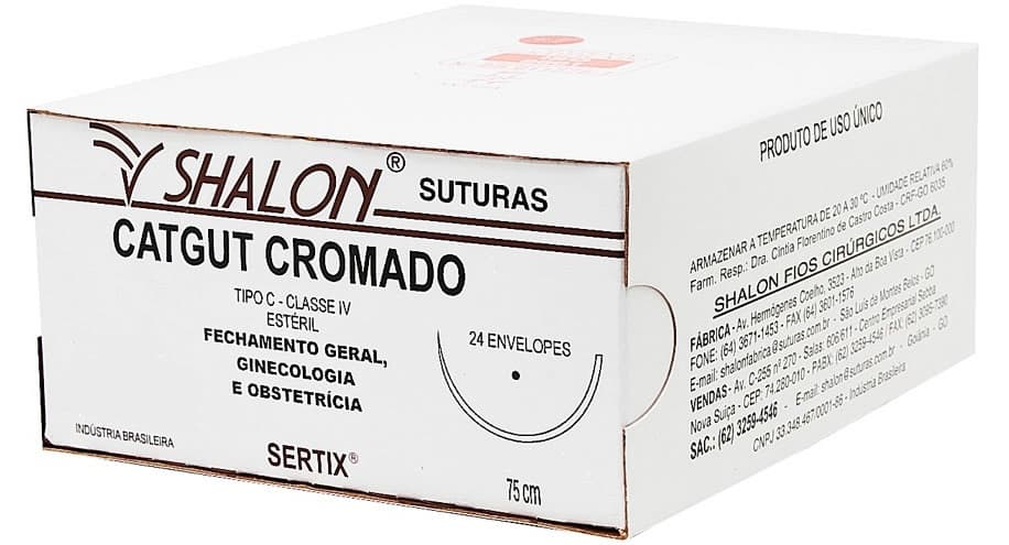 Sutura Catgut Cromad Un Shalon (5-0(Agulha-2,0cm3/8cir)) - Portal do Médico