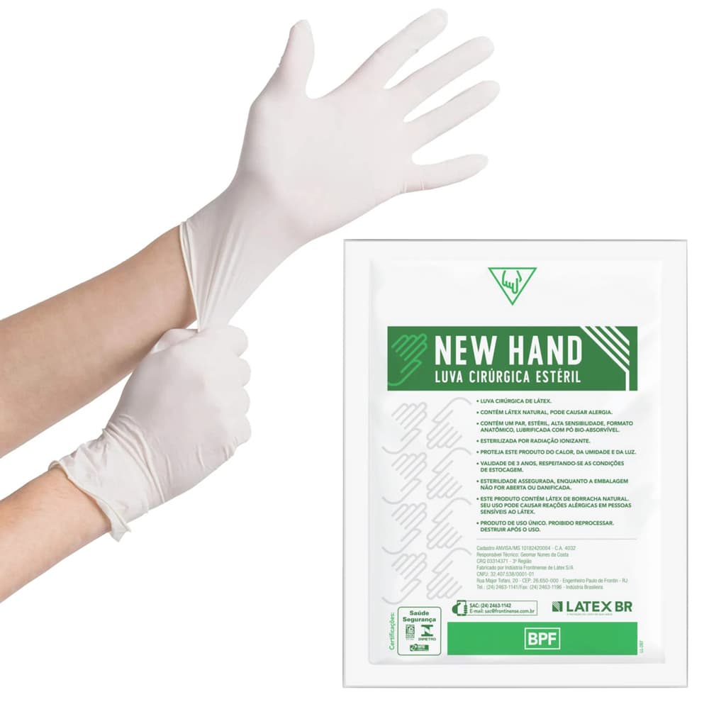 Luva Cirúrgica De Látex Texturizada 01 Par Com Pó Latexbr (8,0)