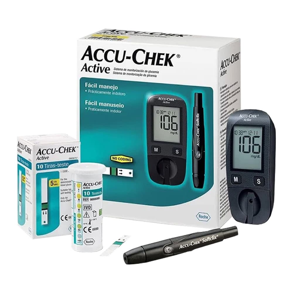 Kit Medidor De Glicose Accu-Chek Active Com 10 Tiras - Portal do Médico