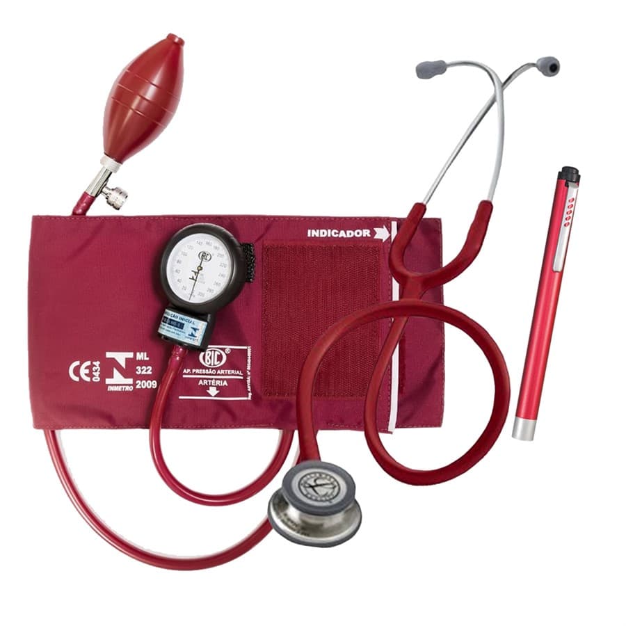 Kit Estetoscópio Littmann Classic III 5627 Vinho + Aparelho de Pressão - Portal do Médico