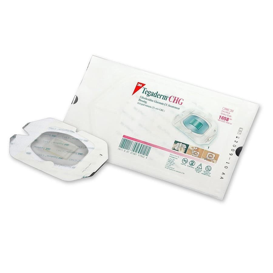 Fixador com Gluconato de Clorexidina Tegaderm™ CHG 1658R | 10 cm x 12