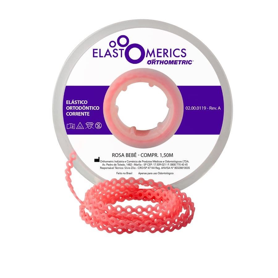 Elástico Ortodôntico Corrente Orthometric Médio 1,5m A Un (Rosa-Bebe)