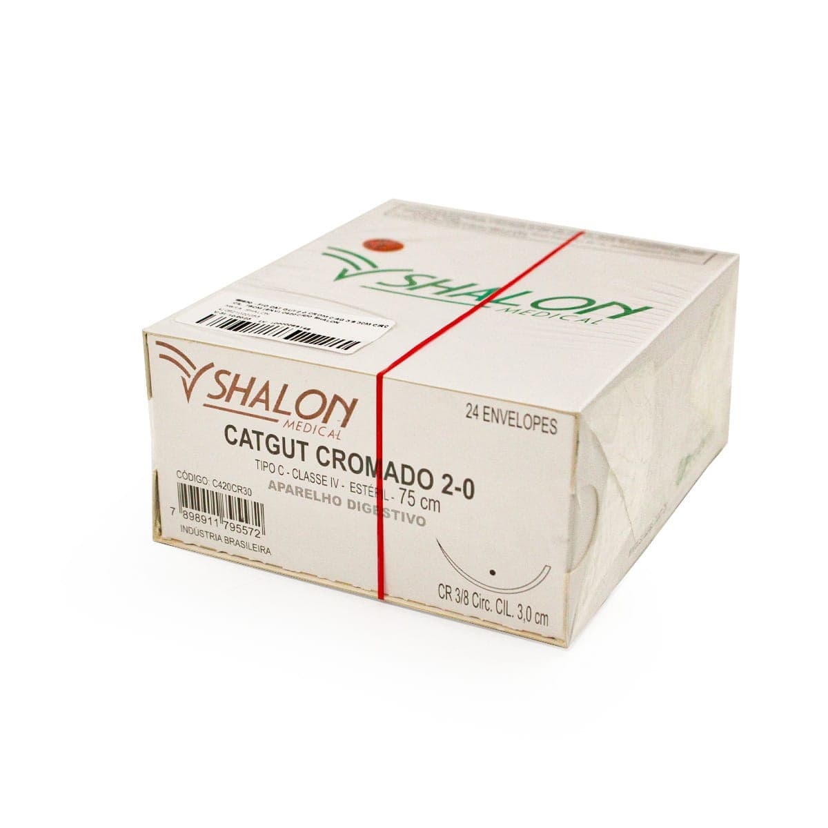 CATGUT CROMADO 2-0 C/AG.4 MR CX 24 ENV (C420MR40) – SHALON