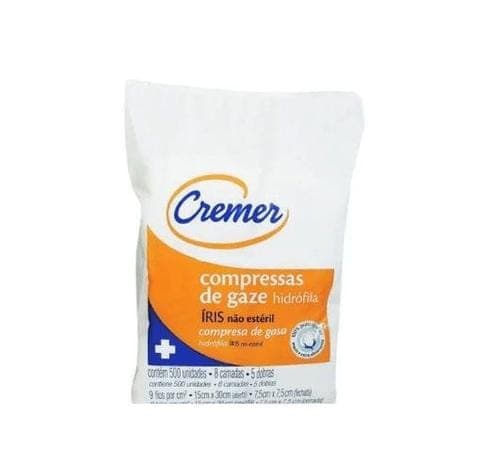COMPRESSA DE GAZE 7.5X7.5 9 FIOS C/500 UND (IRIS) – CREMER
